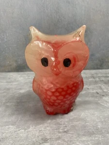 Vintage Red Molded Wax Owl Figurine Candle Cottagecore bird Mid Mod Decor - Picture 1 of 6