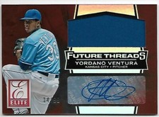 2015 ELITE FUTURE THREADS YORDANO VENTURA KANSAS CITY ROYALS JERSEY AUTOGRAPH/99