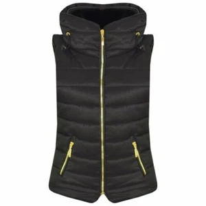 Kids Girls Boys Black Puffer Bubble Sleeveless Hooded Gilets Body Warmer Jackets - Picture 1 of 9