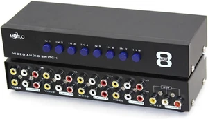8-Way AV Switch RCA Switcher 8 in 1 Out Composite Video L/R Audio Selector Box f - Picture 1 of 12
