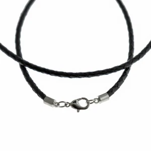 Black Polyester Cord Necklace 21" - 3mm - 1 Necklace - N525 - Picture 1 of 3
