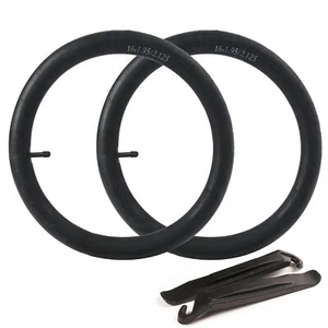 2 x 16" 1.95/2.125 Bike Inner Tube 2 Tire Levers Bicycle Rubber Tire Interior - Picture 1 of 8