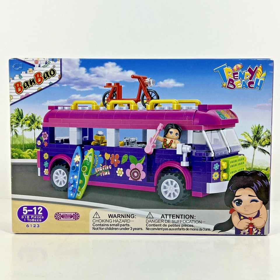 BanBao модный пляжный фургон VW жук стиль строительный блок игровой набор 318 штук запечатанный!  - Изображение 1 из 4