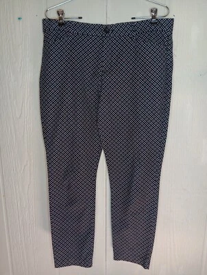 Pantalones recortados al tobillo Gap ajustados City para mujer 8 R azul rojo patrón floral elástico  Foto 1 de 4