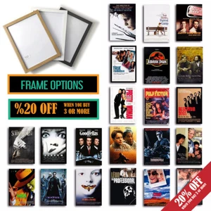 CARTELES CLÁSICOS DE PELÍCULAS DE LOS 90, opciones de impresión de películas enmarcadas, impresiones vintage decoración del hogar - Imagen 1 de 34