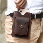 Handmade Vintage Genuine Leather Hip Hook Belt Waist Bag Men Hiking Phone Pouch