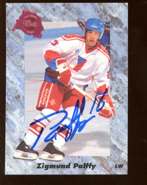 1991/1992 Classic Hockey Card #23 Zigmund Palffy Rookie Autographed NRMT - Image 1 of 1