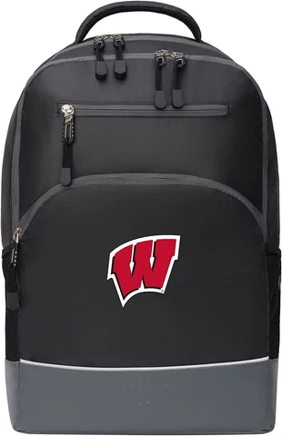 Officially Licensed NCAA Wisconsin Badgers "Alliance" Backpack, Black, 19" Cover