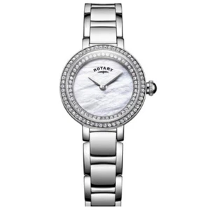 Damas Brand New Beautiful Rotary Kensington Swarovski Crystal Pearl Dial Watch - Imagen 1 de 6