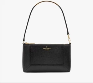 Kate Spade “Lena” Convertible Wristlet In Black Pebbled Leather, NWT. MSRP $189. - Picture 1 of 4