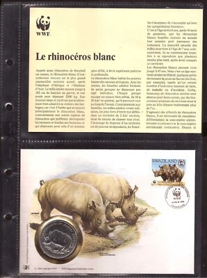 SWAZILAND WWF3:Enveloppe avec timbre FDC,médaille  descriptif et protection  - Photo 1/2
