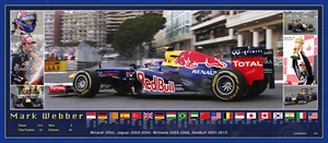 Mark Webber 82cmx36mm commemorative panoramic photo collage Ltd edition of 215 - Picture 1 of 5