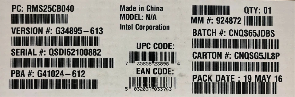 Intel RMS25CB040 SAS/SATA 6 Gb/s Integrated RAID Module NEW - Image 1 of 1