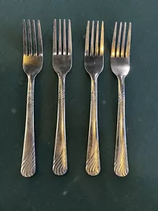 Stainless Steel Flatware Dinner Forks Set Of 4 - Picture 1 of 5