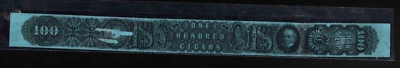 Taxpaid Revenue Cigars 1898 Provisionals 100 Black Handstamped, Cigarettes Stamp - Image 1 of 3