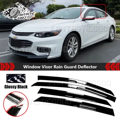 Para Chevy Malibu Sedán 16-25 JDM Estilo Mugen Visera de Ventana Protector de Lluvia Deflectores Foto 1 de 4