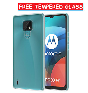 Slim Case For Motorola Moto E7 Clear Gel Cover Skin + Glass Screen Protector