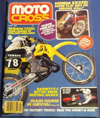 MOTOCROSS MAGAZINE- APRIL 1984  M BARNETT  HUSKY 500CR  SADDLEBACK  HOLLISTER - Image 1 of 4