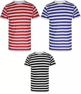 Brand New Striped Yarn Dyed SWT-Shirt Short Sleeve & Cotton T-Shirts S-2XL UK - Picture 1 of 4