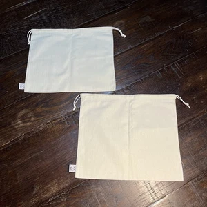 LOEWE Dust Bag Drawstring 14.5x12.5” Cream Off White Set Of 2 Storage Shoes New - Picture 1 of 5