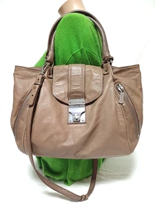 MICHAEL KORS CROSSBODY SCHULTER HANDTASCHE JENNA TAUPE PEBBLED LEDER VINTAGE - Bild 1 von 15