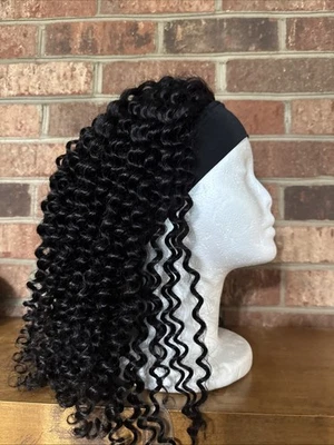 LUVME Throw On & Go Short Jerry Curl Headband Human Hair Wig 14 Inches - Image 1 of 4