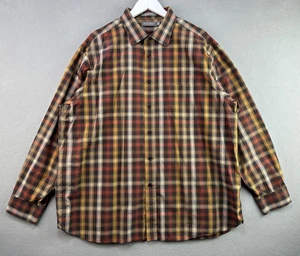 Daniel Cremieux Shirt XXL Signature Collection Brown Red Plaid Button Cotton - Bild 1 von 8