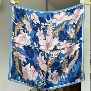 100% Pure Silk Multicolour Large Silk Scarf / Headscarf/ Bandana Scarf - Picture 1 of 7