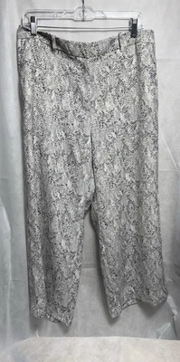 Pantalones Ann Taylor Factory Estampado Serpiente Recortados Pierna Ancha Talla 10 Foto 1 de 3