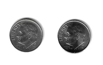2025 P&D ROOSEVELT DIMES - BRILLIANT UNCIRCULATED FROM BANK ROLLS - Image 1 of 2