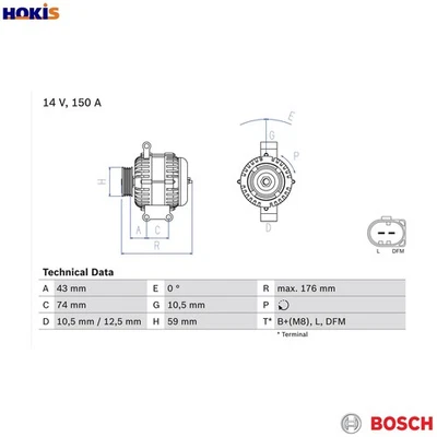 ALTERNATOR 0 986 047 920 FOR FORD AUSTRALIA TRANSIT/Platform/Chassis/Van/Bus - Image 1 of 4