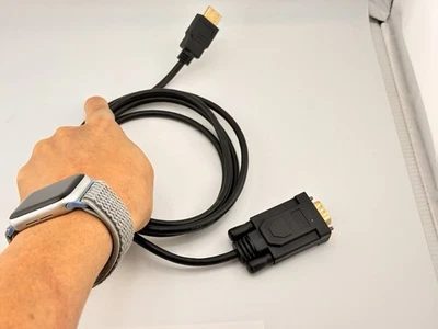 Dell 15pin D-Sub (DB-15) Black HDMI to VGA Adapter - KF3P2 6Ft Long - Image 1 of 3