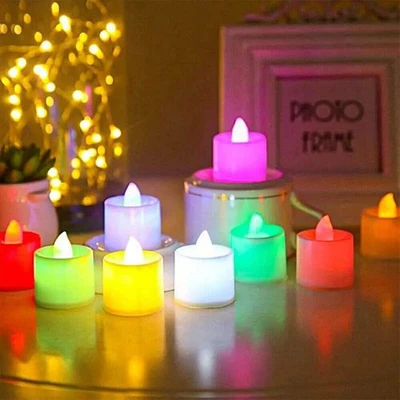 12PCS Led Tea Lights Candles LED FLAMELESS Battery Operated Wedding Flickering - Image 1 of 4