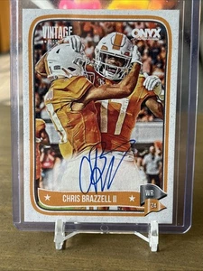 2024 Onyx Vintage Football Chris Brazzell II Blue Ink Auto - Bild 1 von 3