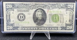 FR. 2052 D $20 1928-B Federal Reserve Note Cleveland D-A Block Vf Z218 - Picture 1 of 2