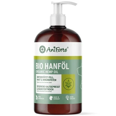 AniForte Bio Hanföl Omega-3 Hanföl 100% rein Hunde Katzen Pferde Barföl Futteröl - Bild 1 von 4