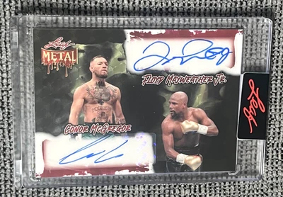 2025 Leaf Metal Halloween Conor McGregor & Floyd Mayweather SUPER GOLD Auto #1/1 - Image 1 of 4
