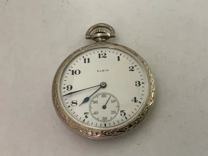 Reloj Bolsillo Elgin 12s Buen Oro Blanco Relleno CS 17J Funciona Bien 1917 - Imagen 1 de 8