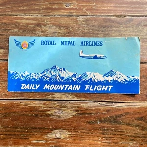 Vintage Royal Nepal Airlines Daily Mountain Flight Guide - Picture 1 of 4