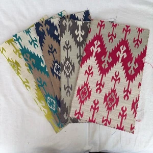 Lot of Five (5) Pieces Designer Fabric Sample 'Palas' Linen Blend 15 in x 18 in - Picture 1 of 7