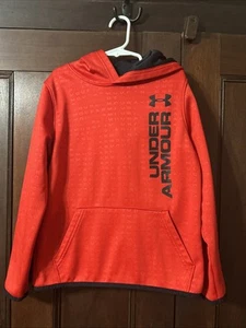Boy’s Under Armour Red Black Pullover Hoodie Size Youth Small - Picture 1 of 4