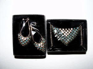 Avon Rhinestone Ombre Mesh Collection Necklace & Earring Set - Picture 1 of 1
