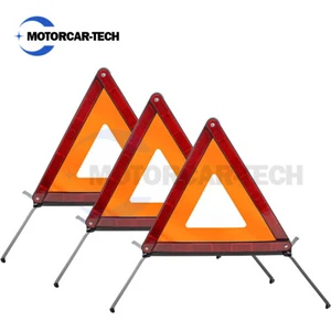 Triple Emergency Warning Triangle Reflector Road Roadside Sign Safety 3 Pack USA - Picture 1 of 7