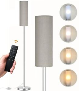 Floor Lamp for Living Room Bedroom,Modern LED Brushed Nickel & Grey(12W Bulb)