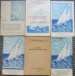 1950's USSR Sailing Championship Vintage Sports Programs Set of 6 - Picture 1 of 6