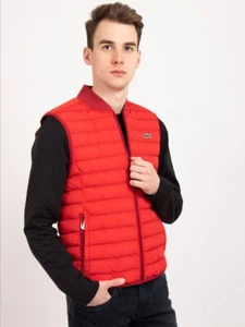 Lacoste Lightweight Puffer Vest Quilted Red Vest Men's Size M - Picture 1 of 13