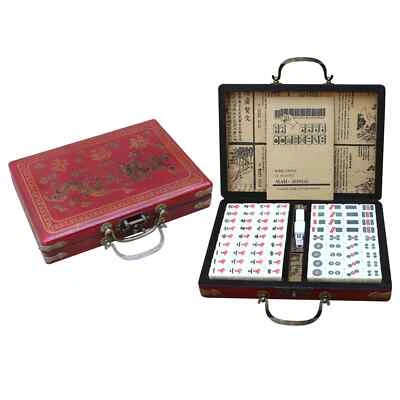 Vintage Chinese Mahjong Set Traditional 144 Tiles Mah-Jong 4-Player Game W/Box - Image 1 of 4