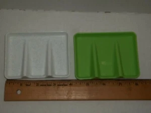 TUPPERWARE SOAP DISH/ SPONGE HOLDER, LIME GREEN & SPECKLED WHITE #1278 - Picture 1 of 4