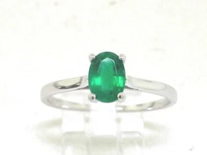 Solitär Smaragd Ring 585 Weißgold 14Kt Gold feiner natürlicher Smaragd 0,63ct - Bild 1 von 7