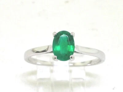 Solitär Smaragd Ring 585 Weißgold 14Kt Gold feiner natürlicher Smaragd 0,63ct - Bild 1 von 4